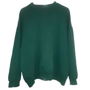 green solid color sweatshirt